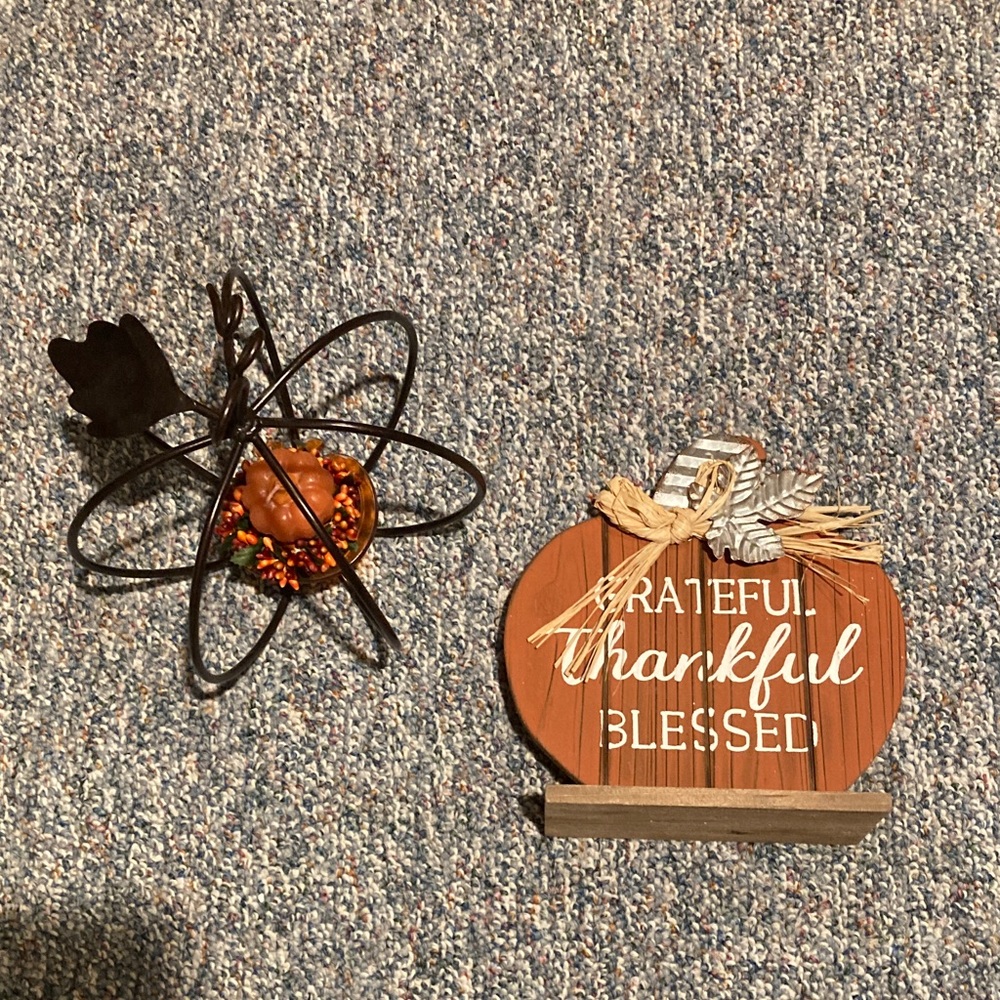 Thankful Pumpkin Decor Set-NWOT